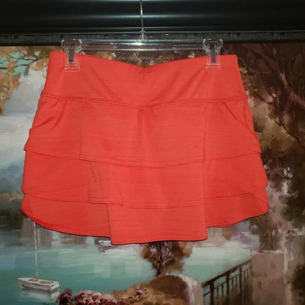 Athleta Stripe Swagger Skort Skirt Short, orange S